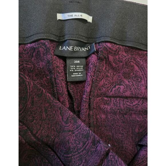Lane Bryant women's Plus size Burgundy paisley the allie boot cut pants - 20R - Picture 6 of 10